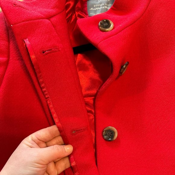 J.Crew Double-Cloth Funnel Coat in Authentic Red - Picture 5 of 7